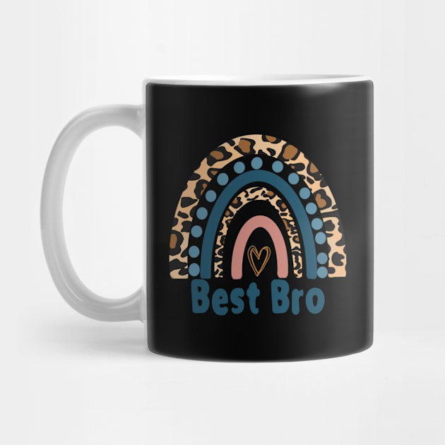 Best Bro Funny Gift For Brother Fun Leopard Rainbow Design by The Little Store Of Magic